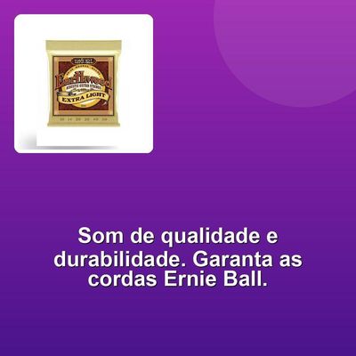 Encordoamento Violão Aço .010 Extra Leve Ernie Ball