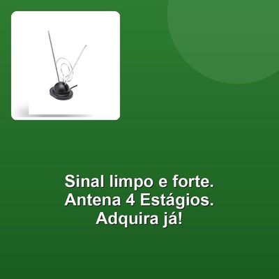 Antena Interna Tv 4 Estágios Base Coaxial