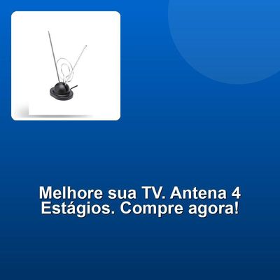 Antena Interna Tv 4 Estágios Base Coaxial