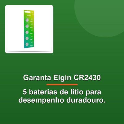 Bateria De Litio Elgin Cr2430 Com 5 Unidades