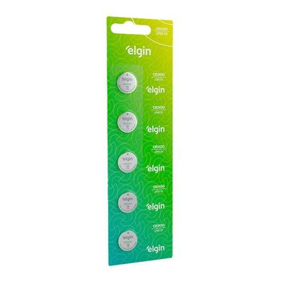 Bateria De Litio Elgin Cr2430 Com 5 Unidades