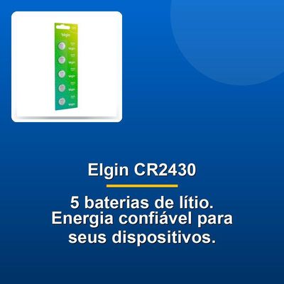 Bateria De Litio Elgin Cr2430 Com 5 Unidades