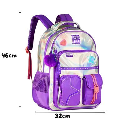 Kit Mochila De Costas E Estojo Roxo 17,5 Rb27020