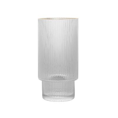 Conjunto 2 Copos Altos De Cristal Com Fio De Ouro 400 Ml Lines Wolff