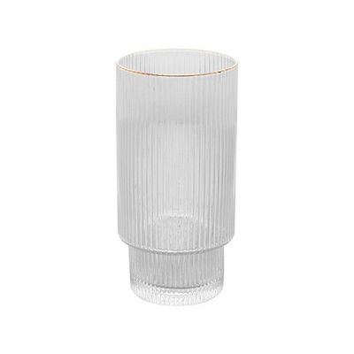Conjunto 2 Copos Altos De Cristal Com Fio De Ouro 400 Ml Lines Wolff