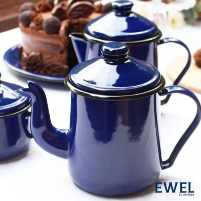 Cafeteira Tradicional Esmaltada Azul 1,1 L Ewel