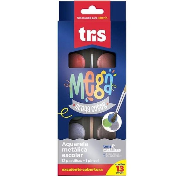 Aquarela Acqua Color Metálica 12 Cores Tris