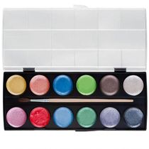 Aquarela  Acqua Color Metálica 12 Cores Tris