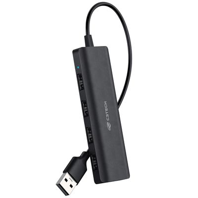 Hub USB 2.0 4 Portas USB Femêa Preto Até 480 Mbps HU-230BK