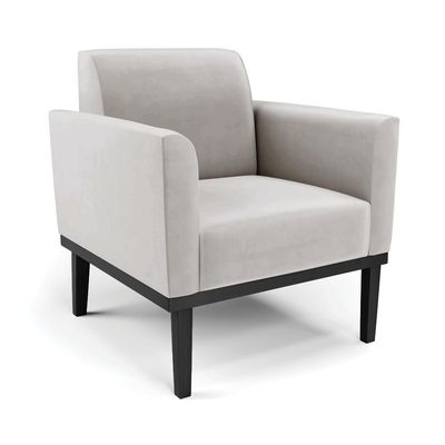 Conjunto 2 Poltronas e 1 Namoradeira Decorativa Isabella Pés Fixo em Madeira Preto Veludo Cinza G19 - Gran Belo