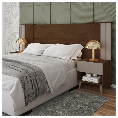 Cabeceira Para Cama Casal Extensível Marrom Next Caemmun