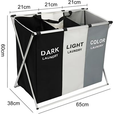 Cesto de Roupa Triplo Organizador 3 Seções
