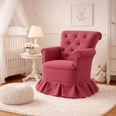Poltrona Amentação Confortável Com Balanço Descanso Quarto Bebê Aconchego Suede suede Rose