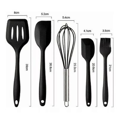 Kit Utensílios De Silicone Para Cozinha 5 Peças  Lilás