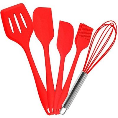 Kit Utensílios De Silicone Para Cozinha 5 Peças  Lilás