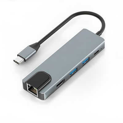 Hub USB C 5 em 1 Adaptador Informática Computador