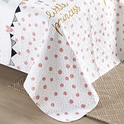 Kit Cobre Leito Colcha Solteiro Infantil Fantasy Dupla Face Microfibra 2 Peças - Princesinha Branco