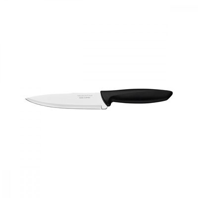 Faca Chef Tramontina Plenus com Lamina em Aço Inox e Cabo de Polipropileno Preto 6"