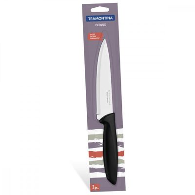 Faca Chef Tramontina Plenus com Lamina em Aço Inox e Cabo de Polipropileno Preto 6"