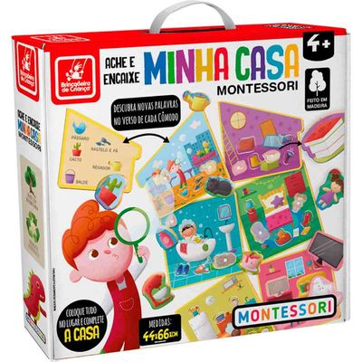 Jogo Ache e Encaixe - Minha Casa - Madeira - Brincadeira de Criança