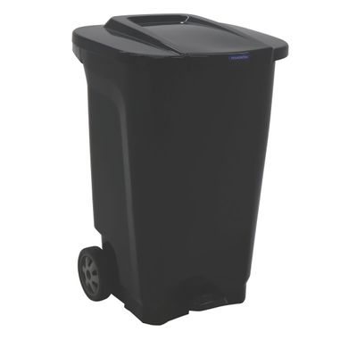 LIXEIRA TRAMONTINA T-FORCE PR 100L C/ RODAS PRETA 92815009