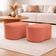 Kit 2 Puff Orgânico Curvo Feijão Sala Redondo Confortável Moderno Suede Rosa