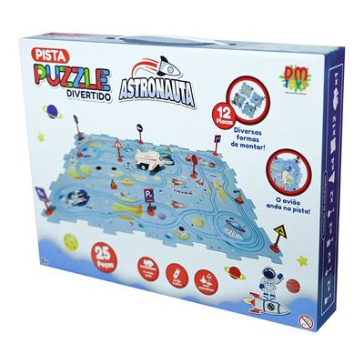 Pista Puzzle Astronauta Com Avião Divertido - DmToys