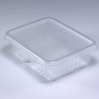 100un Pote Refeição com 2 Divisórias 500ml G321 Transparente Freezer Microondas Galvanotek