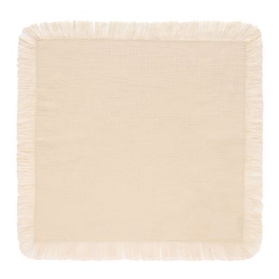 Guardanapo 100% Algodão Franja 40cm X 40cm Coloratta Natural Mesa Posta
