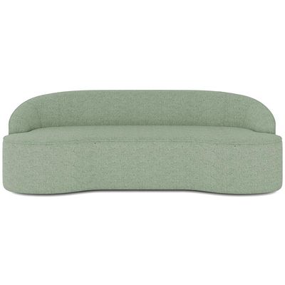 Sofá 4 Lugares Curvo Sala de Estar Living Lótus D02 Linho Verde 230 cm D-477 - Lyam Decor