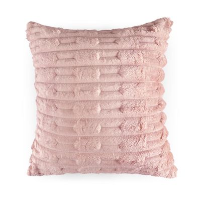 Kit 2 Capas de Almofada Polar Manta Ultrasoft com Ziper Decorativa Sofá Sala Quarto Rosa Blush