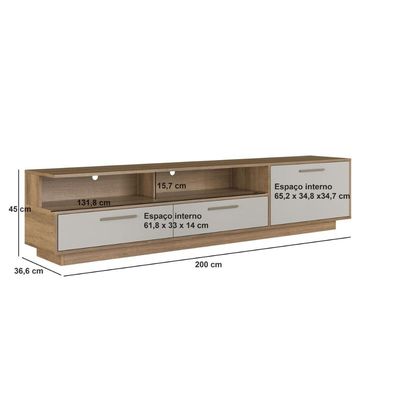 Rack Para Tv Até 75 Polegadas Com Iluminação Led Ravenna Arenas