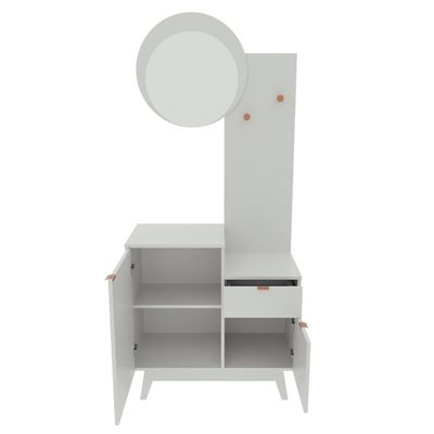 Aparador Branco com Espelho, Gancho, 2 Portas e 1 Gaveta AP2311 Tecnomobili