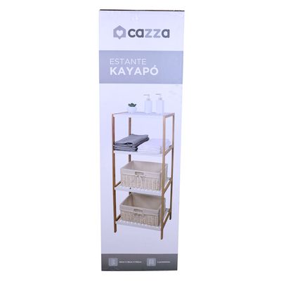 Estante Multiuso Bambu Cazza Kayapo 4 Prateleiras 45x35x120cm
