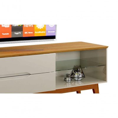 Rack Para Tv Limit Off White Com Nature - Moveisaqui