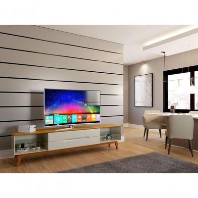Rack Para Tv Limit Off White Com Nature - Moveisaqui