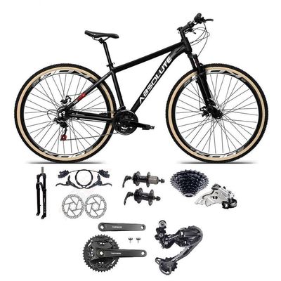 Bicicleta Aro 29 Absolute Nero 5 Câmbios Shimano Deore-altus 27v Freio Hidráulico Garfo C-trava preto Tam: 19
