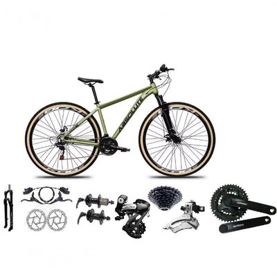 Bicicleta Aro 29 Absolute Nero 5 Câmbios Shimano Altus 24v Freio Hidráulico Garfo C-trava oliva Tam: 15