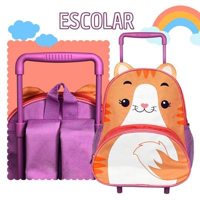 Mochila De Rodinha Infantil - Gato