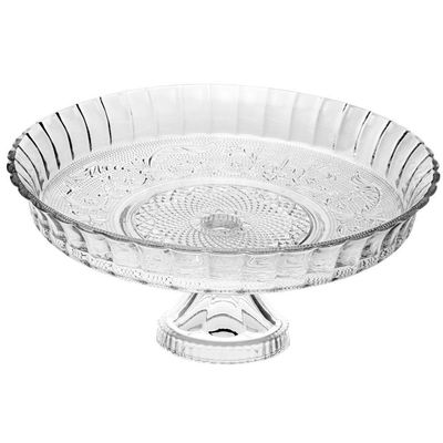Prato Para Bolo/sobremesa 30 Cm De Vidro Com Pé Angel Lyor