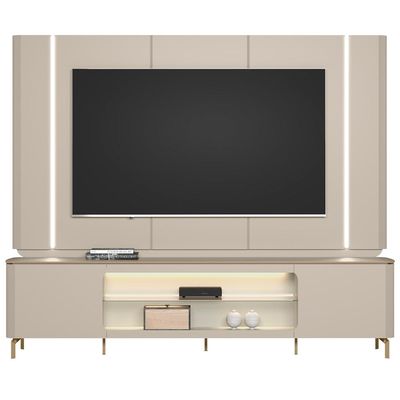 Rack Para Sala LED Com Painel Para TV 70 Pol Elysia L05 Off White Fosco - Lyam Decor