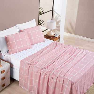 Jogo de Cama Austin Solteiro 03 Peças - Rosa
