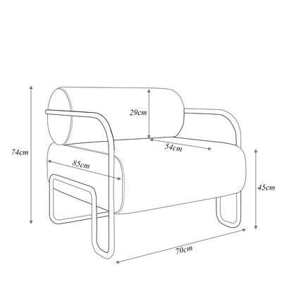 Kit 2 Poltronas Decorativas Sala de Estar Polatsk Base Industrial de Ferro Veludo Marrom G33 - Gran Belo
