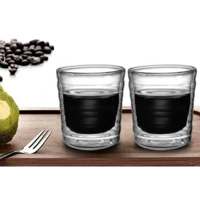 Jogo De Xícara Vidro Duplo Bistro Para Cafe Cappuccino Wincy