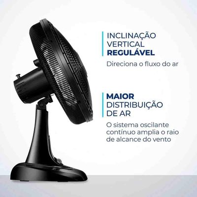 Ventilador Mondial De Mesa 40cm 6pas Silencio 220v Vsp40b Preto
