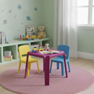 Mesa Infantil Tramontina Adoleta 49x42cm Plástico Resistente Atividades Brincar Estudar Rosa