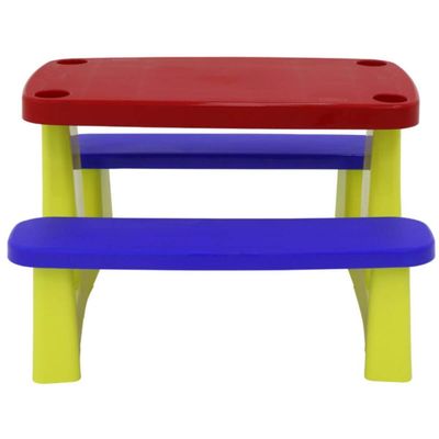Mesa Infantil Plástica de Atividades Tramontina 90x84x52cm Playground Escolar Colorida Pic-nic