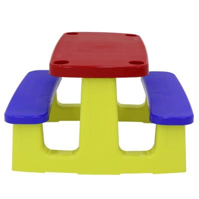 Mesa Infantil Plástica de Atividades Tramontina 90x84x52cm Playground Escolar Colorida Pic-nic
