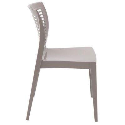Conjunto 4 Cadeiras Plástico Empilhável Tramontina Victória com Encosto Horizontal Camurça