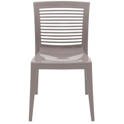 Conjunto 4 Cadeiras Plástico Empilhável Tramontina Victória com Encosto Horizontal Camurça
